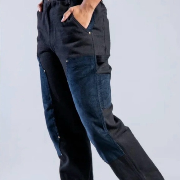 Wondery Black and Blue carpenter pant - Picture 1 of 7